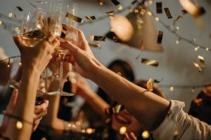 Celebration, cheers, champagne, friendship